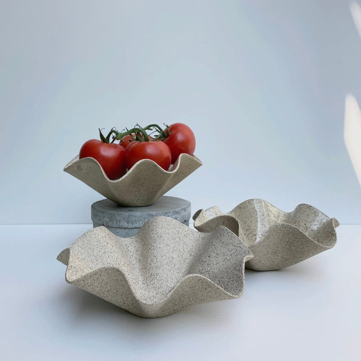 Speckled Ruffled Bowl