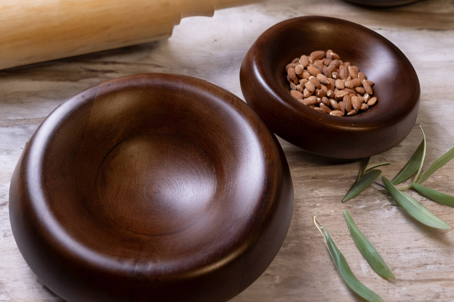 Dark Walnut Serving Bowl