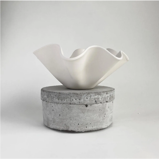 Matte White Ruffled Bowl