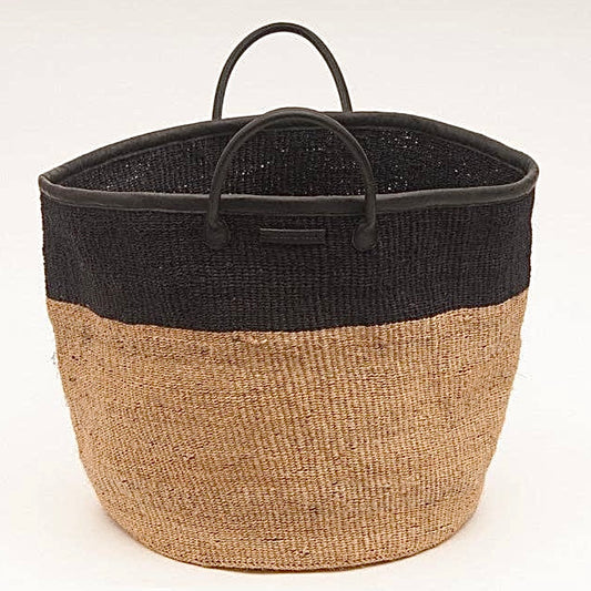 Oversized Black Sisal Tote